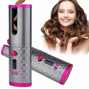 Curler automatique sans fil, Fer à curling automatique, Rechargeable Auto Ceramic Barrel Hair Waves Curler avec fermeture automatique de la baguette de curling portable