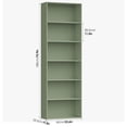 thumbnail image 3 of Homfa 6 Tier Tall Bookshelf and Bookcase, Wooden Bookcase Display Shelf for Living Room Home Office Library Storage, Green, 3 of 8