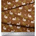 thumbnail image 3 of Soimoi Cotton Voile Fabric Dot,Leaves & Rabbit Animal Printed Fabric 1 Yard 42 Inch Wide, 3 of 3