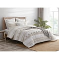 thumbnail image 1 of Beco Home Pom Pom Stripe 3 Piece Reversible Comforter Set, 1 of 7