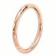 thumbnail image 3 of 925 Sterling Silver Rose Gold Martelé Bague Empilable Texturé, 3 of 8