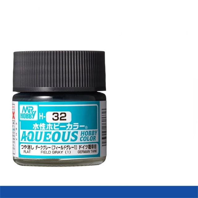 Mr. Hobby Aqueous H32 Flat Field Gray Acrylic Paint 10ml for Scale Models & Miniatures
