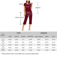thumbnail image 5 of MINTLIMIT Women's Short Sleeve Tops and Capri Pants Solid Pajama Sets, 5 of 5