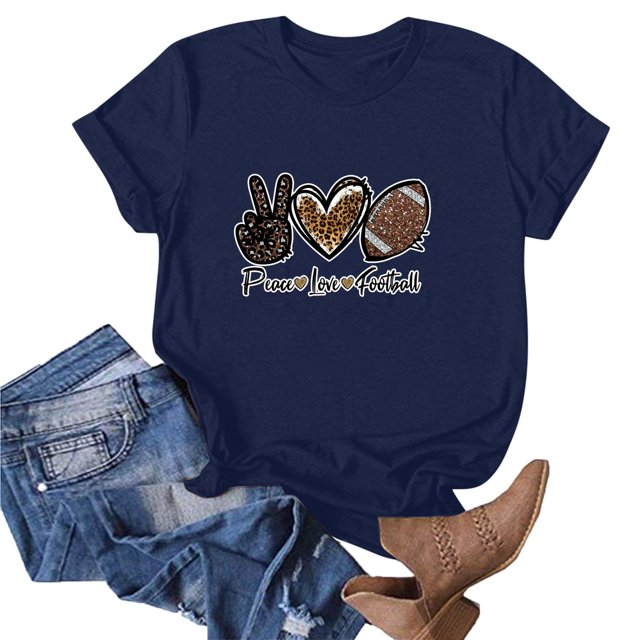 Blouses pour Femmes Mode pour Femmes Imprimé Manches Courtes Blouse Ample T-Shirt Drôle à Col Rond Hauts