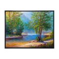 thumbnail image 1 of Designart Green Trees By The Riverside FLOAT FRAME WALL ART, 1 of 4