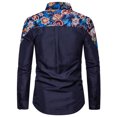 thumbnail image 1 of Pompotops Spring And Autumn New Men's Stitching Fake Cloak Printing Long-sleeved Shirt on Sale, 1 of 3