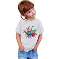 thumbnail image 3 of PMVFHDE Hauts Garçons Garçon et Fille Mode Décontractée Imprimé Col Rond Ample T-Shirt à Manches Courtes Haut Blanc, 3-4 Ans, 3 of 3