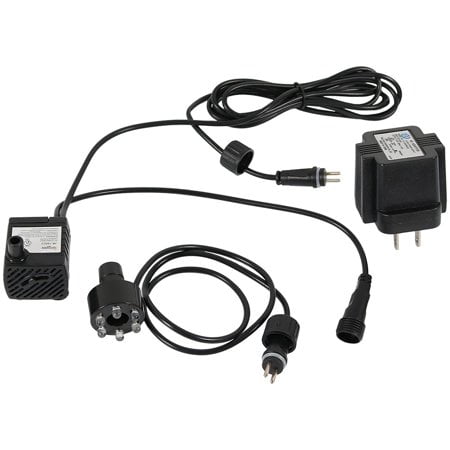 Sunnydaze 40 GPH Submersible Water Pump – 12V Small Fountain Pump with Adjustable Flow, 6-Color LED Light & Transformer f