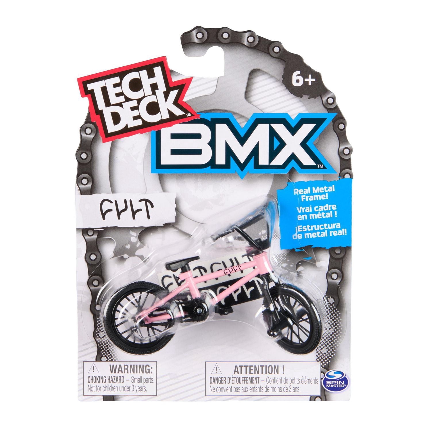 Tech Deck, Finger BMX, Vélos CULT, Mini-BMX personnalisable à collectionner (rose)
