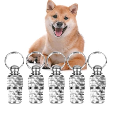 UPGRATOR 6Pcs Pet ID Tag Tube Stainless Steel Label For Cat And Dog Daily Use