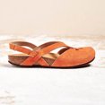 thumbnail image 4 of Babysbule Womens Clearance Sandals, Summer Round-toe Frosted Suede Flat Solid Color Buckle Backspace Casual Sandals, 4 of 7
