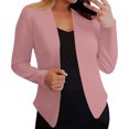 thumbnail image 2 of Women's Solid Color V-Neck Long Sleeve Casual Blouse Top Polyester Suit Jacket for Fall and Spring, 2 of 6