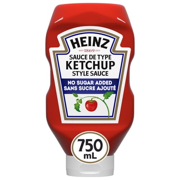 Heinz Tomato No Sugar Added Ketchup, 750 mL Squeeze Bottle