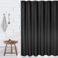 thumbnail image 1 of Black Waffle Weave Shower Curtain – 72x72 Inch, Hotel-Quality Waterproof, Washable Polyester, Rust-Resistant Grommets, Modern Bathroom Style, Color: System default_8, 1 of 7