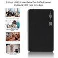 thumbnail image 2 of 2.5 Inch USB HDD Case Sata To USB 2.0 Hard Drive Disk SATA External Enclosure HDD Hard Drive Box with USB Cable,1 * SATA Hard Drive HD Enclosure 1 * USB cable,black, 2 of 7