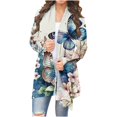 thumbnail image 1 of Cardigans pour Femmes Chandails Cardigan pour Femmes à la Mode à Manches Longues à Imprimé Floral Veste Haut en Liquidation, 1 of 5