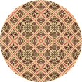 thumbnail image 1 of Ahgly Company Machine Washable Indoor Round Transitional Mustard Yellow Area Rugs, 6' Round, 1 of 7