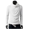 thumbnail image 1 of Chandails pour Hommes 2024 Chandail Uni à Col Montant pour Homme Chandail à Manches Longues Ample Chandail de Base Hauts Chandail Col Roulé Chandail à Col Ras du Cou Chandail S-105 Blanc m, 1 of 8