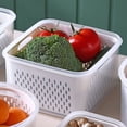 thumbnail image 4 of Pompotops Fruit Vegetable Storage Containers for Fridge Draining Fresh Containers 3 in 1 Produce Storage Containers Large Organizer Bins with Lid & Colander Clearance, 4 of 7