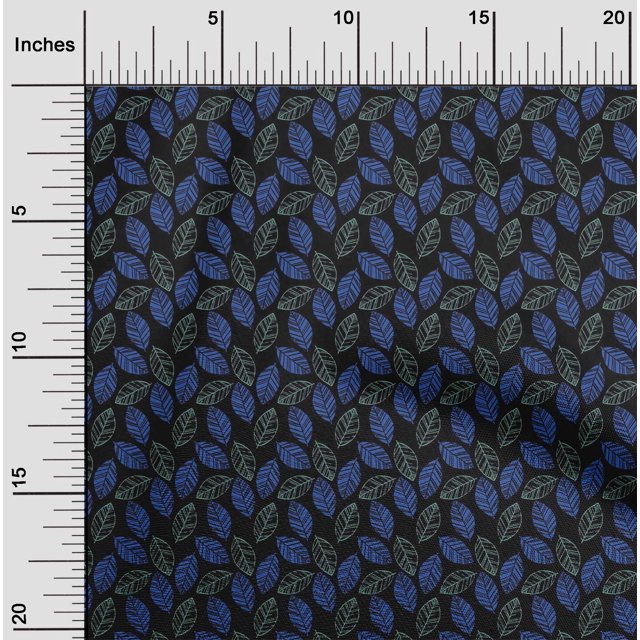 oneOone Silk Tabby Fabric Leaves Block Decor Fabric Printed BTY 42 Inch Wide