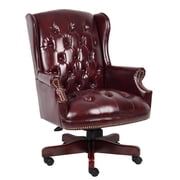 Boss Office Traditional High Back Faux Leather Tufted Executive Chair in Oxblood