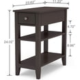 thumbnail image 2 of Narrow End Table with Drawer and Shelf, 3-Tier Sofa End Table for Small Space, Black, 2 of 6