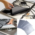 thumbnail image 1 of 4 Pcs Doublure de Protection Carrée en Feuille pour Plaque de Cuisson au Gaz Réutilisable, Nettoyage Facile, 1 of 10