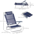 thumbnail image 3 of Outsunn Ensemble de 2 Chaises de Pêche, Chaises de Camping pour l'Extérieur, Bleu Foncé, 3 of 10