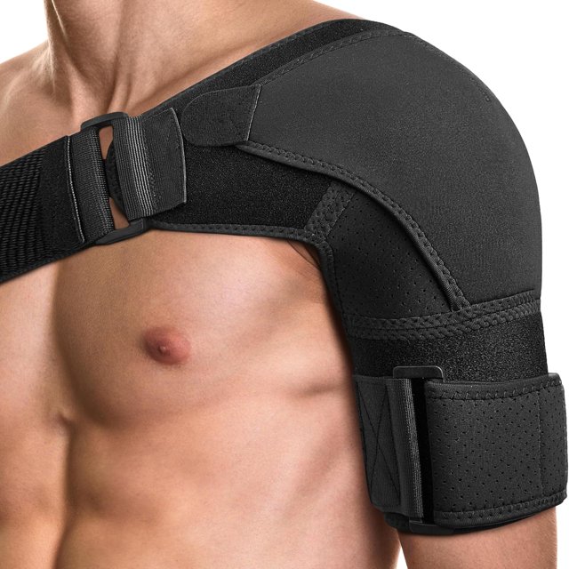 EcoNesxp Black Large Bursitis Injury Men's Left and Right Arm Shoulder Bracket Stabilizer Large