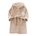 thumbnail image 4 of Hiiyo Little Girls Flannel Bathrobe Cartoon Hooded Warm Night Robe Sleepwear Loungewear, 4 of 4