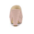 thumbnail image 2 of BLISSFUL STEP Women's Chunky Heels Platform Open Toe Slides Sandals Dust Pink 8.5, 2 of 7