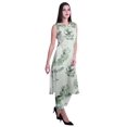thumbnail image 3 of Moomaya Ensemble Kurta et Pantalon Sans Manches pour Femmes à Col Peter Pan Imprimé, Ensemble Ethnique 2 Pcs, 3 of 6