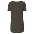 thumbnail image 3 of Mode Femme Grande Taille Col Rond Manches Courtes T-Shirt Long Blouse, Été Grande Taille Tops Amples pour Femmes en Solde, 3 of 6