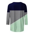 thumbnail image 4 of FAIWAD Women's 3/5 Sleeve Tunic Tops Round Neck Color Block Basic Loose Tops Casual Trendy Spring Summer Tops, 4 of 5