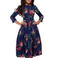 thumbnail image 1 of MesaSe Womens Floral Printed Tunic Flared Midi Dress, 1 of 2