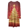 thumbnail image 5 of Splozh Petite Fille Enfant Hiver Robe de Fille de Noël Imprimée Bal Fête Fête de Noël Robes de Fille Rouge, 9-10 Ans, 5 of 5