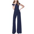 thumbnail image 1 of Yuyuzo Women 1 Piece Jumpsuits off Shoulder Flare Pants Wide Leg High Waisted Evening Party Rompers, 1 of 6