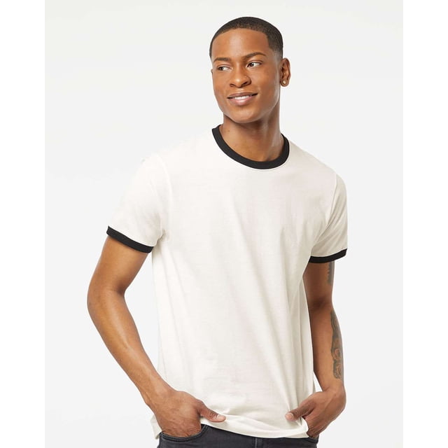 Tultex T-Shirt à Col Contrastant Unisexe en Jersey Fin