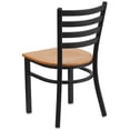 thumbnail image 2 of 2 Pk. HERCULES Series Black Ladder Back Metal Restaurant Chair - Natural Wood Seat, 2 of 8