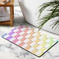 thumbnail image 5 of 20x32 in Checkered Long Bath Mat - Non-Slip & Absorbent Bathroom Runner Rug, Soft Microfiber Comfort, Easy-to-Clean Mats for Showers., 5 of 5