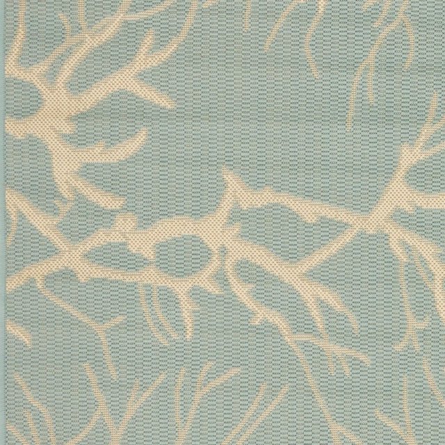 Unique Loom Botanical Collection Tapis Intérieur et Extérieur Abstrait Pictural Transitionnel, 9 x 12 Pieds, Bleu Clair / Beige