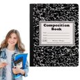 thumbnail image 2 of ZTTD Composition Notebook 1 Pack, Wide Ruled Paper, 10.24 x 7.48 Inches, 100 Sheets(200 Pages), Black Marble Covers (Black), 2 of 9