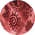 thumbnail image 1 of Ahgly Company Tapis Rond Lavable en Machine Intérieur Transitionnel Rouge, 3 Pieds Rond, 1 of 7