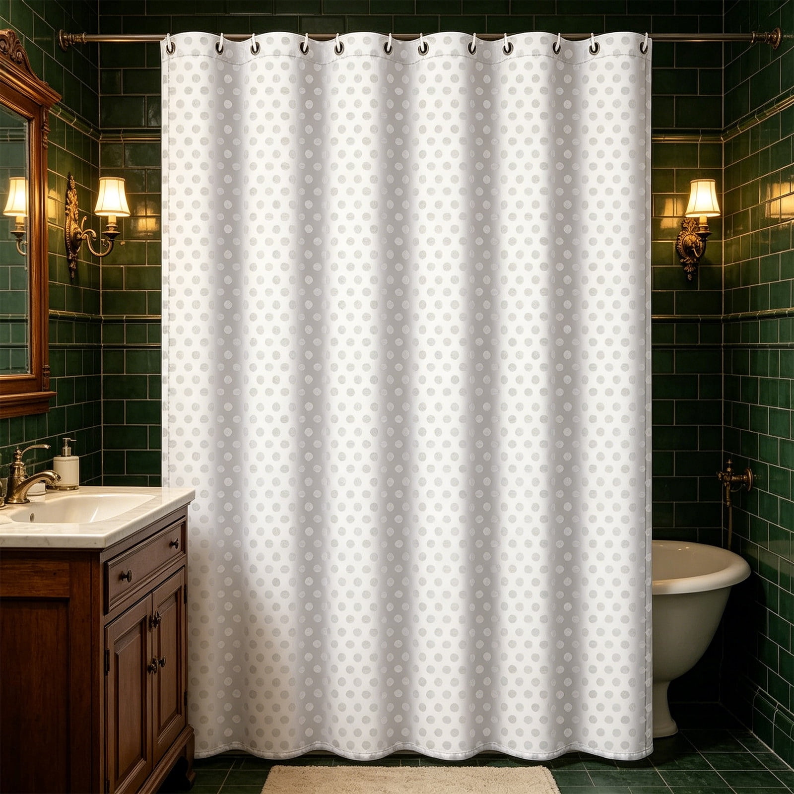 EGNMCR Shower Curtain,Blackout Curtains Heavy-Duty Polyester Bath Curtain Waffles-Patterned Waterproof Shower Curtain Solid-Color Bathroom Curtain For Warmth polyester Waterproof shower curtain
