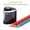 thumbnail image 3 of Graflsoa Innovative Battery-Powered Pencil Sharpener for Students - Portable, Effortless Design in Black (Plastic + Metal, 6-8mm Pencil Diameter, AA Batteries Not Included), 3 of 7