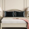 thumbnail image 2 of PiccoCasa 2 Pcs Satin Pillowcase Zippered Silky Sateen, Standard Black, 2 of 9