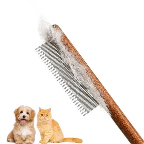 Cat Comb Detangling Flea And Removing Grooming Tool For And Adult Cats With Green Friendly Wood Handle Pet Stain Remover with Brush Head Groomers Helper Set Pet Hair Comb for Car Conditioning Shampoo