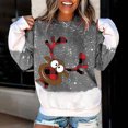 thumbnail image 2 of Fridja Femmes Mode O-Cou Noël Manches Longues Tops Chemisier Pull Sweat-Shirt, 2 of 9