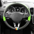 thumbnail image 2 of Universal Spectrum Microfiber Leather Steering Wheel Cover for Cars Trucks SUVs Green/Black, 2 of 7