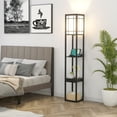 thumbnail image 4 of Gymax Modern Standing Shelf Floor Lamp w/ 1 Power Outlet & 2 USB Ports for Living Room, 4 of 10